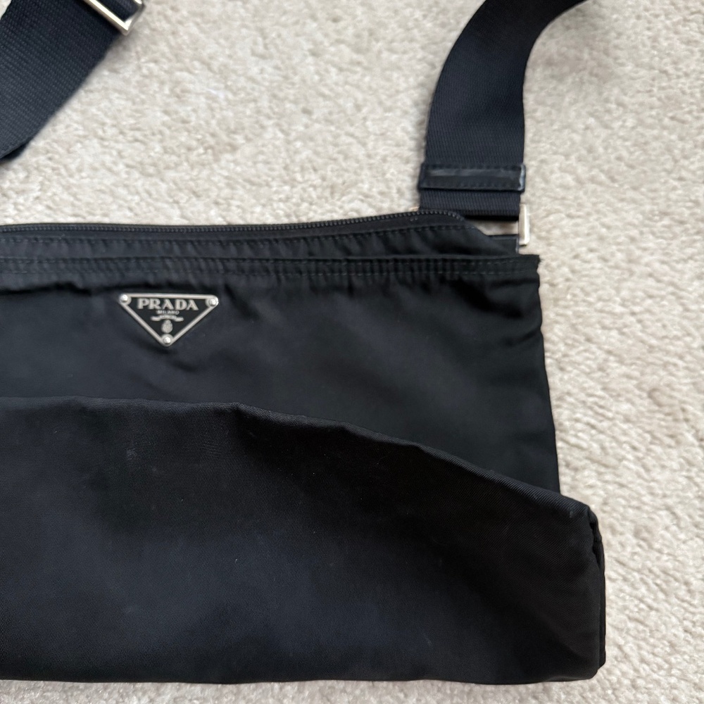 Authentic Prada Nylon Crossbody bag, Black with adjustable shoulder strap - Picture 13 of 14